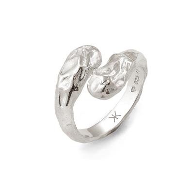 Silberring KUZZOI "Ring Wickelring Strukturiert 925 Sterling Silber" Gr. 66, silber, Fingerringe, Herren, 66, Silber 925 (Sterlingsilber), Silberring