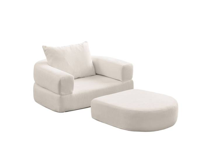 Canapé modulaire en chenille beige réversible