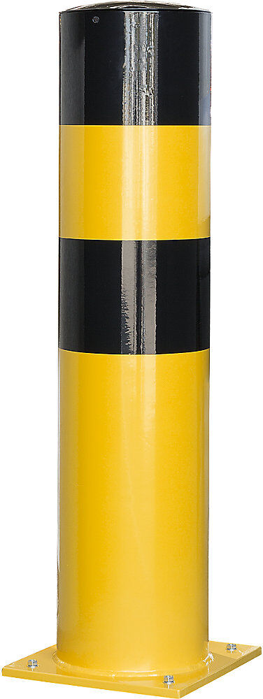 kaiserkraft Rammschutz-Poller, Ø 273 mm, Wandstärke 5 mm, zum Aufdübeln, Bodenplatte 350 x 350 mm