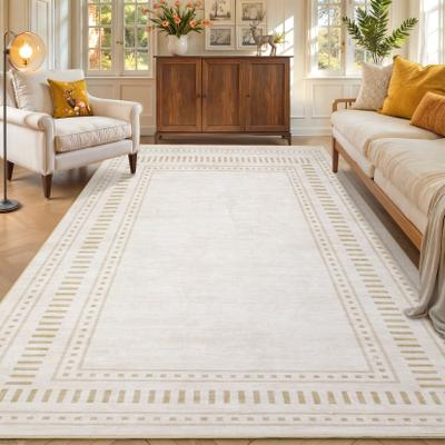 Garvee Modern Geometric Bordered Area Rugs for Living Room