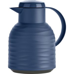Emsa Thermoskanne Samba Wave QuickPress Kunststoff, mit Tipverschluss, auslaufsicher, navy, 1 Liter