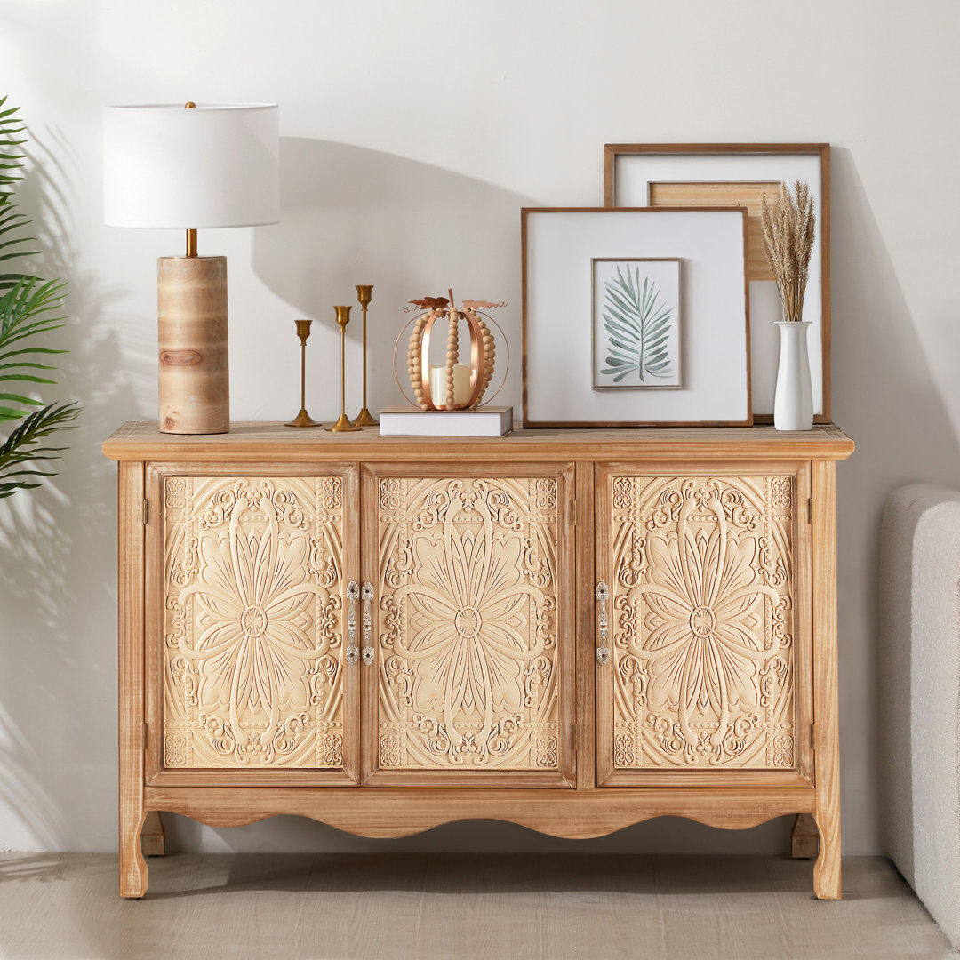 Blue Elephant 3-Door Cabinet Natural 78.7cm H X 124.9cm W X 44cm D