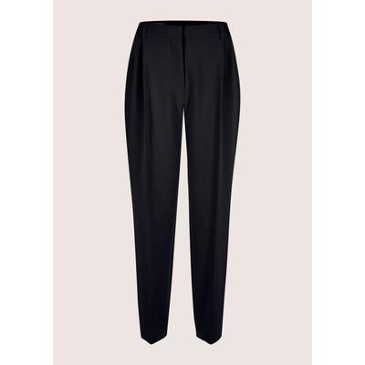 Bundfaltenhose MADELEINE "Chinohose Bundfaltenhose mit Stretch-Komfort", Damen, Gr. 34, N-Gr, schwarz (marine), Modern, wide leg, Hosen, Hose mit Bundfalte