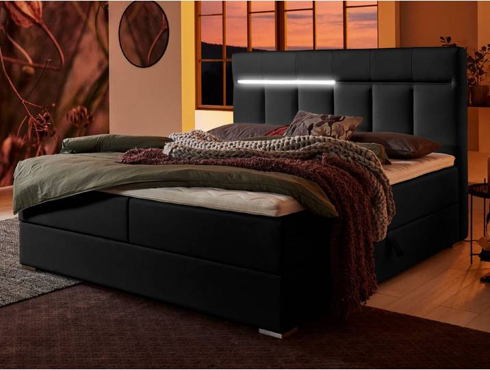 ATLANTIC home collection Boxbett Tessa, mit LED-Beleuchtung und Bettkasten