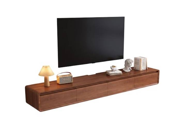 YINXSLO Schwebendes TV Schrank mit Stauraum, Moderner Tv Lowboard Hängend Tv Board Hängend mit Schubladen und Klapptüren Kiefernholz und mehreren Größenoptionen