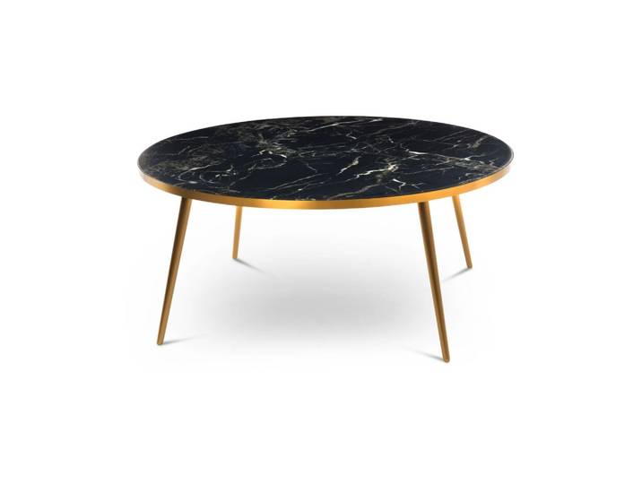 Table basse en résine noir Gold Feet