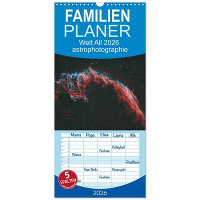 Familienplaner 2026 - Welt All 2026 astrophotographie mit 5 Spalten (Wandkalender, 21 x 45 cm) CALVENDO