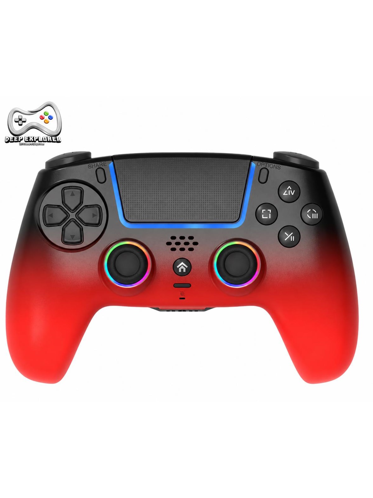 Deep Explorer Pro RGB Wireless PS5 Controller (Eclipse Red) - Wireless Controller - Sony PlayStation 5
