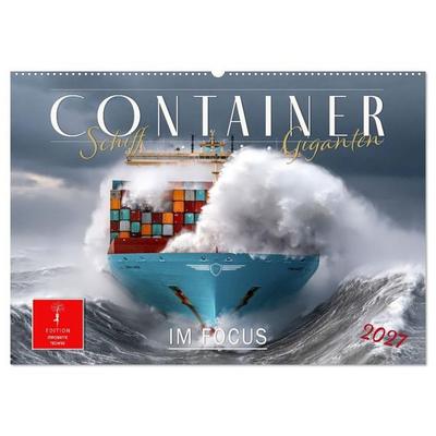 Container - Schiff-Giganten im Fokus (Wandkalender 2027 DIN A2 quer), CALVENDO Monatskalender