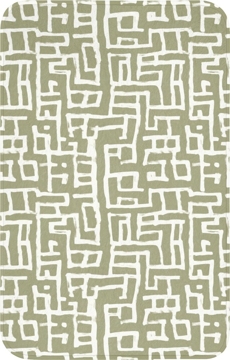 Groene antislip toiletmat met grafisch patroon, 50 x 80 cm
