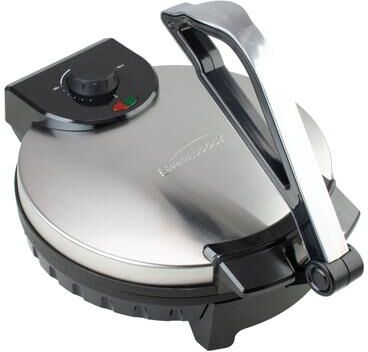 Brentwood Stainless Steel 12 Inch Nonstick Electric Skillet Tortilla Maker Adjustable Temperature