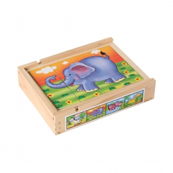 Bartl Magnetpuzzle-Set (4) Wildtiere in Holzbox 269833