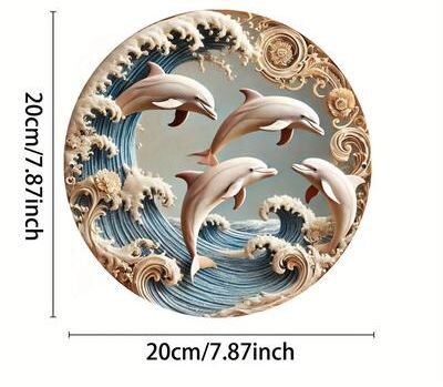 Uplift Treasures Dolphin Wooden Wall Plaque Ocean Theme Decor a 1pc