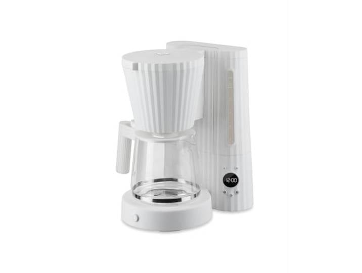 Alessi Plissé MDL14 W - Machine à Café Filtre Design\, Fonction Mise en Marche Automatique\, en Résine Thermoplastique\, Fiche Européenne 1100 W\, 150 cl\, Blanc