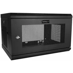 StarTech 6HE wandmontage Server Rack - bis zu 43cm tief - Gehäuse mit Scharnier - Netzwerkschrank - Server... (6 HE, 19 Zoll Rack), Serverschrank, Schwarz