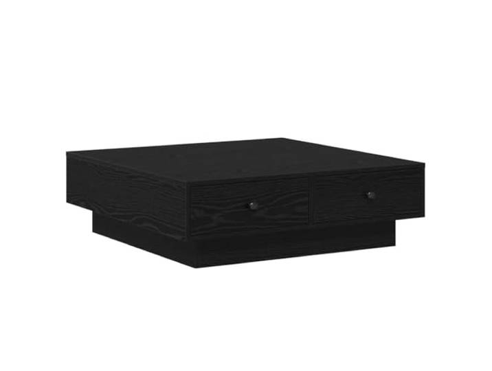 HKLGBVCR Couchtisch, quadratisch, Holz, Technik, 90 x 90 x 28 cm, Nussbaum, dunkel