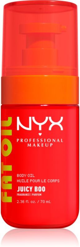NYX Professional Makeup Fat Oil Body huile pour le corps nourrissante qui procure hydratation et brillance avec parfums Juicy Boo 70 ml