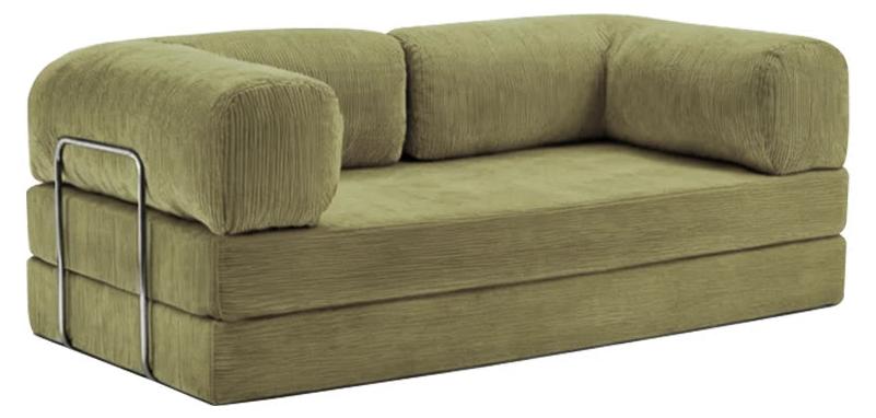 Bank - Sofa - Sitzbank - Zweisitzer - Modulares Design - Samtstoff - 200 cm breit - Schwarz