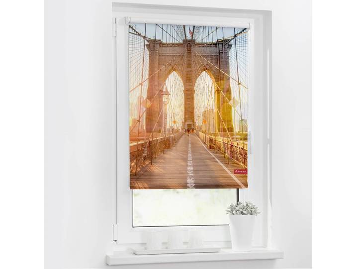 Klemmfix-Rollo Brooklyn Bridge 90 x 150cm Orange