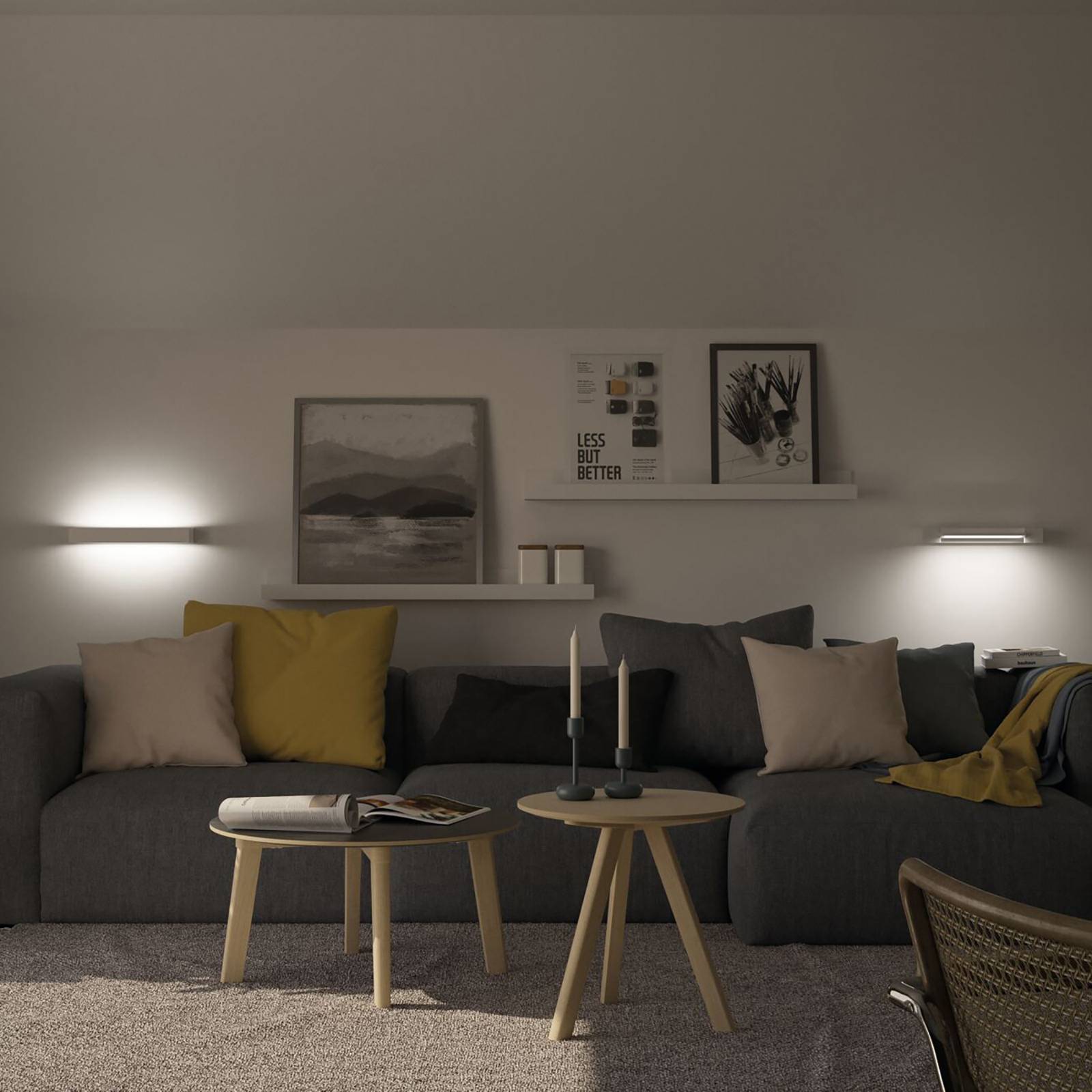 Paulmann Wandleuchte Lucille, dimmbar, weiß / opal, für Badezimmer, Aluminium, Modern