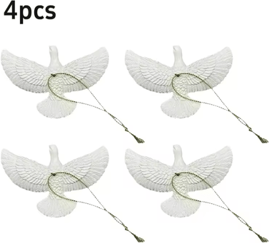 Inspire Curations Creative Dove Ornament Resin Statue Peaceful Bird Home & Festival Decor 4pcs