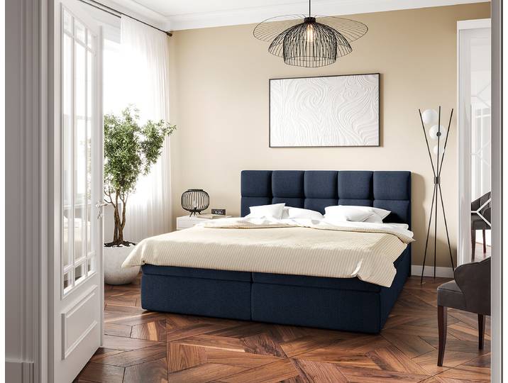 Boxbett Sunook 180 x 200cm Strukturstoff Cully Blau
