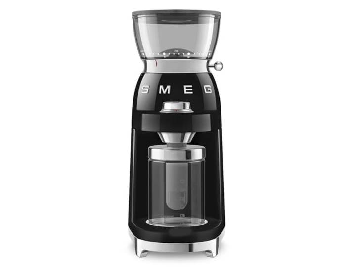 Smeg, Kaffeemühle CGF03BLEU, 15 Mahlgrade, 240-g-Kaffeebohnenbehälter, einstellbare Mahlmenge, mit Antistatik-System, 150 W, Schwarz