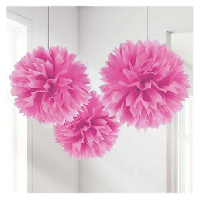 Amscan Papier Pompons Hellrosa (3 Stk.) (18055-103-55)