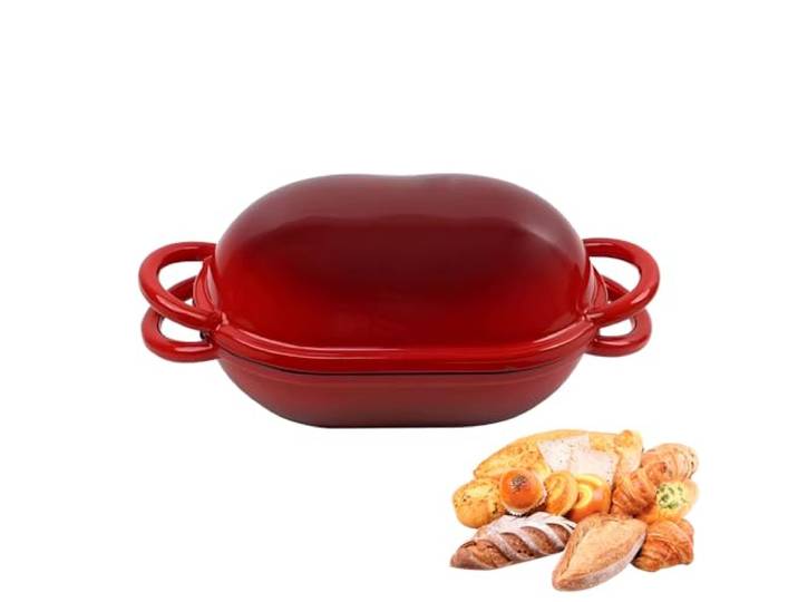 Schmortopf aus emailliertem Gusseisen mit Mehrzweckdeckel Emailliertes, beschichtetes Gusseisen mit Schmoren, langsamen Braten, Köcheln von Suppen und für den