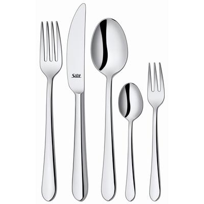 Besteck-Set SILIT "Midi", silber (edelstahlfarben), 30 Stk., Edelstahl 18/10, Essbesteck-Sets, Solide Monobloc Tafelmesser, poliert