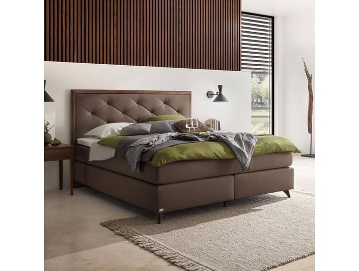 Boxspringbett Snella Kunstleder 180x200cm TTF-Box Härtegrad: H4 Braun klassischer Stil
