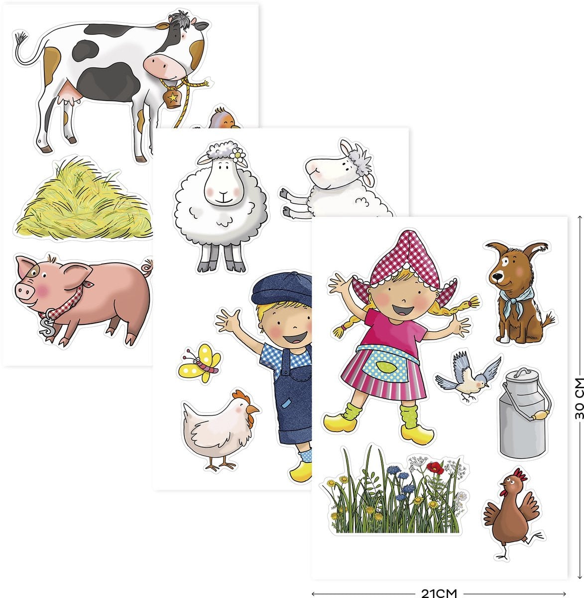 Fien & Teun Muursticker A4 set voor kinderen