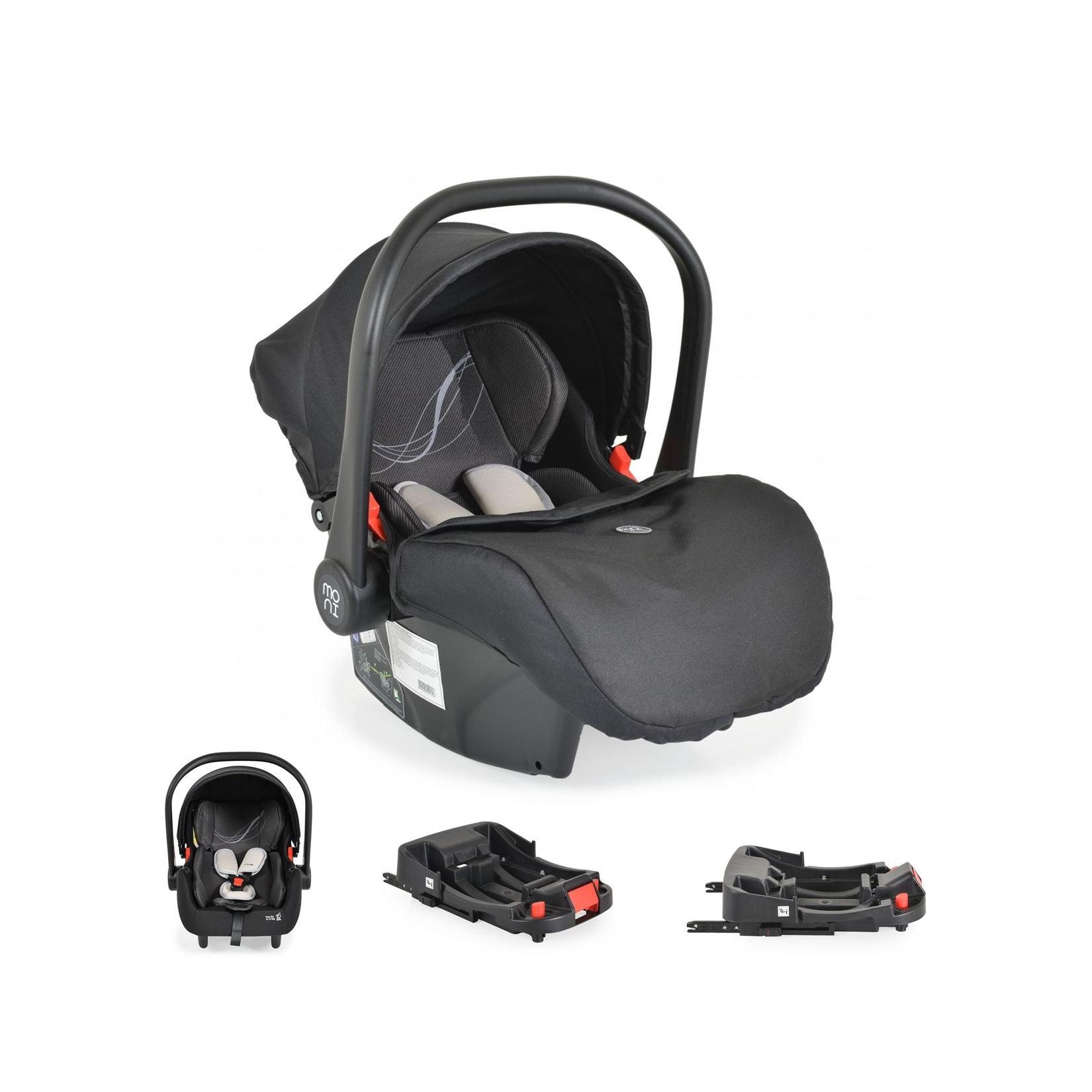 Moni Babyschale Multi Set mit Isofixbasis Royal, i-Size (40 - 87cm) Gruppe 0+ schwarz