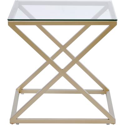 Beistelltisch JAHNKE "XTRA BY SIDE", gold (klarglas, gold, goldfarben, klarglas), B:50cm H:50cm T:50cm, Tische, Beistelltisch, Nachttisch/Beistelltisch in Gold-Look, aus Sicherheitsglas gefertigt