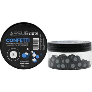 AESUB 3D-Scan-Marker CONFETTI, Ø 6 mm, Punktmarker, reflektierend, magnetisch, 100 Stück
