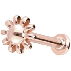 14 Karat Gold Labret mit Innengewinde BLUME