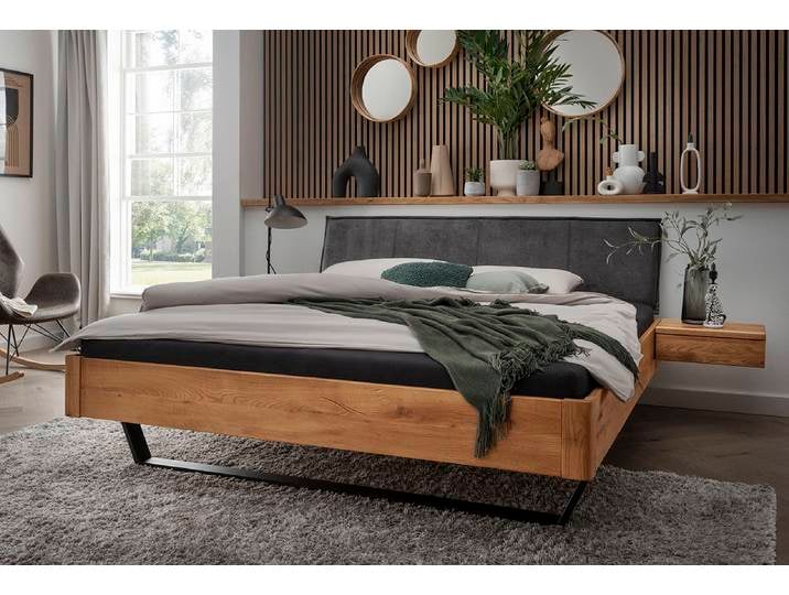 Jugendbett 'Mona V' 140x200cm Wildeiche geölt