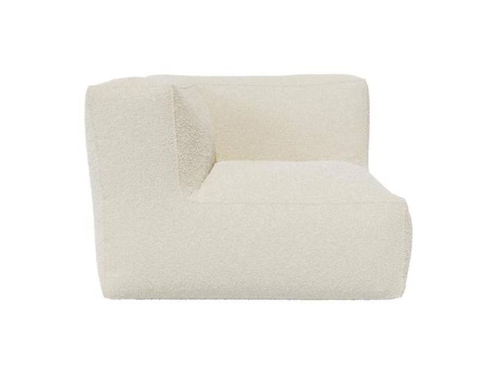 Fauteuil d'angle en tissu bouclette blanc cassé NOUMARA
