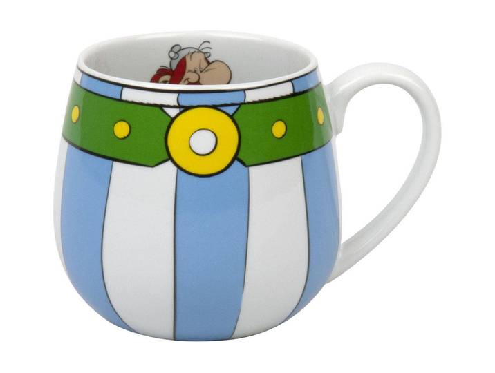 Tasse KÖNITZ Obelix The Mens Belt 420 ml, 1 Stück, Mehrfarbig , bunt, H:9cm Ø:8,2cm, Porzellan, Trinkgefässe, Tasse