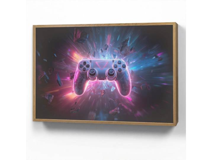 OnlyWow Wandleuchte MIT Akku Controller - Neon - Explosion - Abstrakt 100x70 cm, Violett, Rechteckig, LED integrated, 100x70x8 cm, Lampen & Leuchten, Innenbeleuchtung, Wandleuchten
