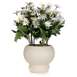 ABELLA Flora künstl. Margerite in Deko-Topf Höhe 33cm, Ø 20cm