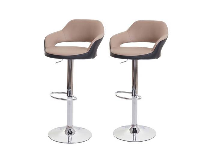 PROREGAL® Barhocker Barstuhl stylisch Sitzhöhe 61-81cm mit Lehne Kunstleder Farbe (2 St)