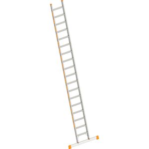 Layher Anlegeleiter Topic 1042, extrabreit, Länge 4,74m, Schwerlastleiter aus Aluminium, mit 18 Stufen