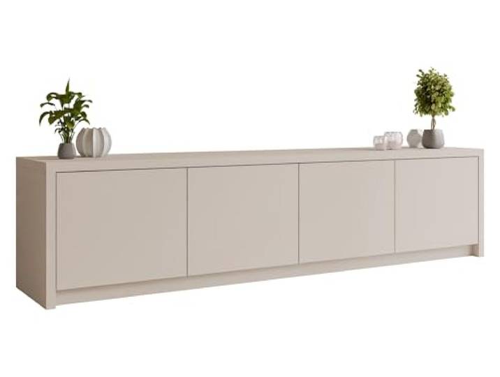 Mirjan24 TV-Schrank Sekarti 4D mit 4 Türen (Sandbeige) Stilvolles TV-Lowboard mit griffloser Öffnung und geräumigem Stauraum, B/H/T: 198/51/40 cm