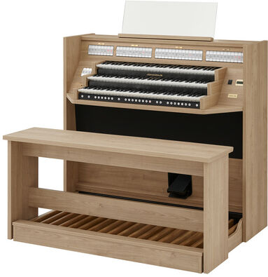 Johannus Studio 360, Fine Oak Concave Fine Oak mit passender Bank