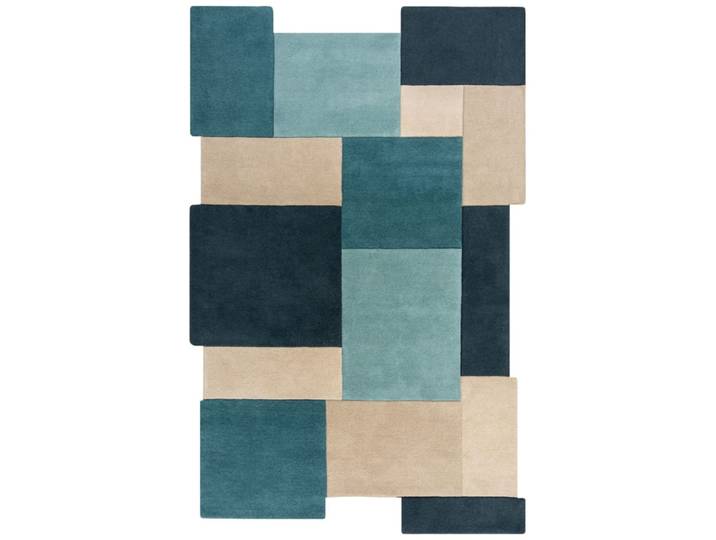 Tapis en laine bleu turquoise 120x170 cm