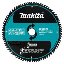 Makita Kreissägeblatt 260x30/25,4/15,88x80Z Efficut - E-29577