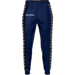 Givova, Unisex, Sporthose, Jogginghose mit Strickstreifen (M), Blau