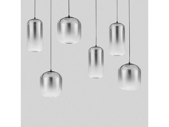 Pendelleuchte Aelia Typ D Ø 72cm Grau/Grau 6 Aluminium, Rauchglas Nicht austauschbare LEDs LED-Platine