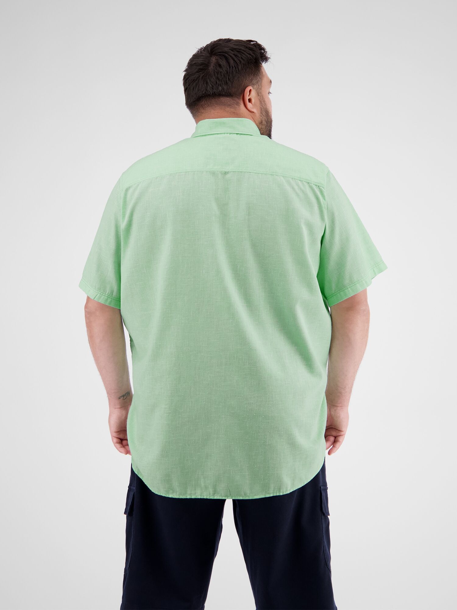 Kurzarmhemd LERROS "Herren Halbarmhemd in Übergrössen", Herren, Gr. 5XL, extraweit, light peppermint, 60% Polyester, 40% Baumwolle, Hemden Kurzarmhemd light peppermint 5XL, extraweit